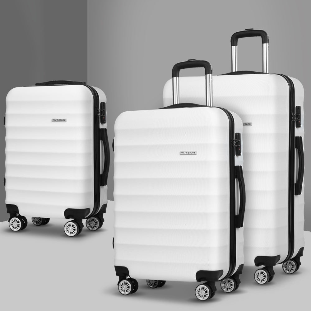 Wanderlite 3pcs Luggage Set White