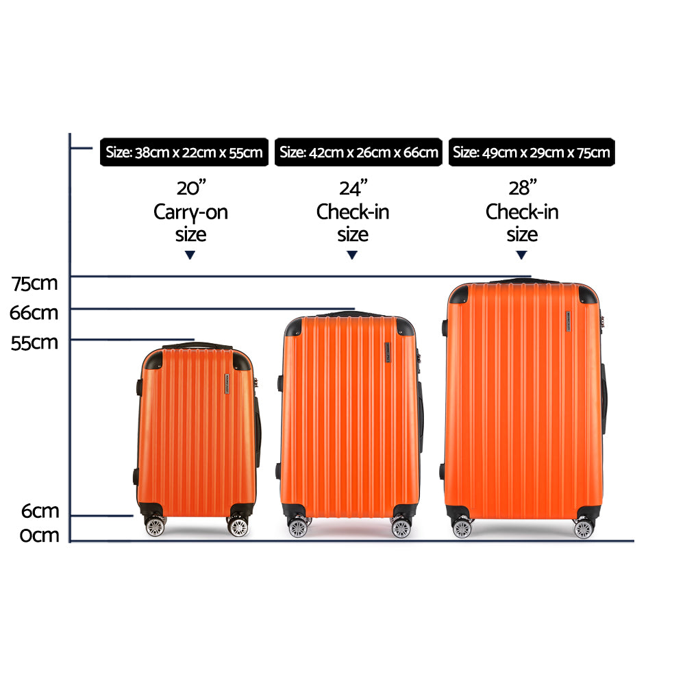 Wanderlite 3pc Luggage Set TSA Orange