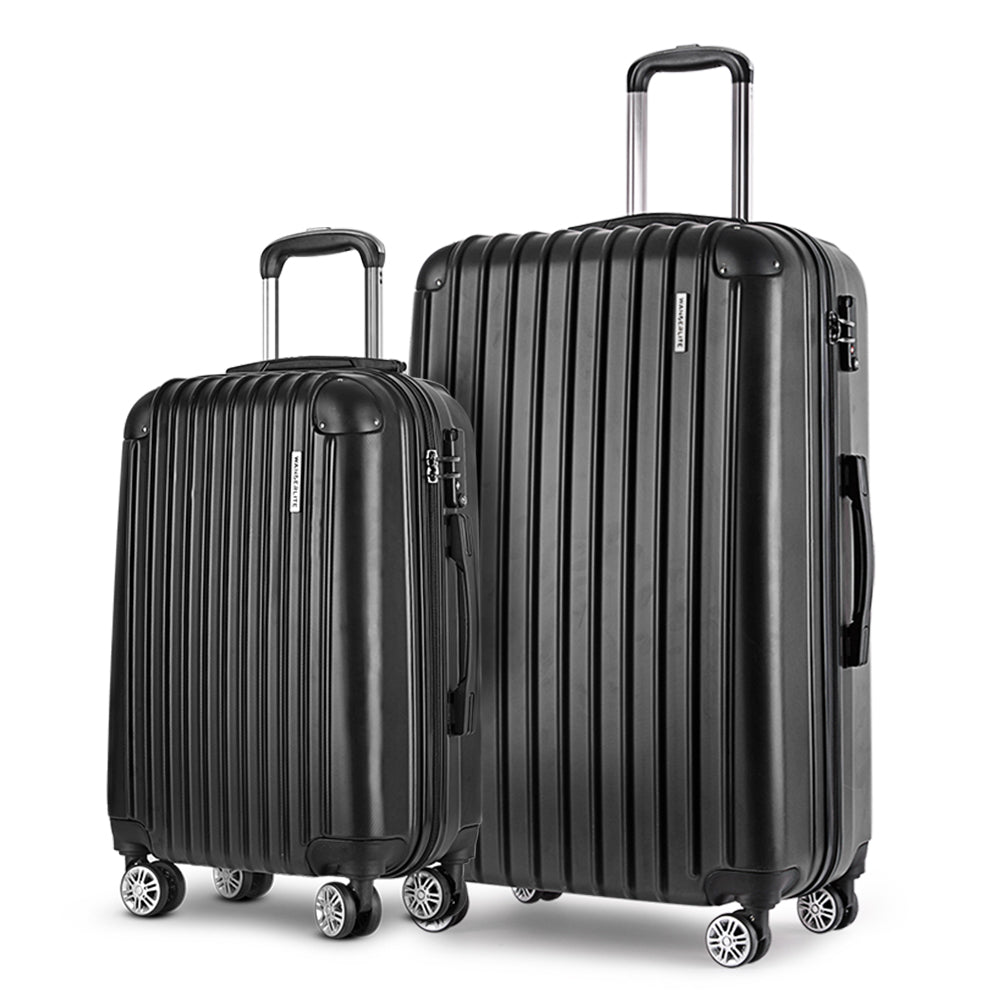Wanderlite 2pcs Luggage Sets Black