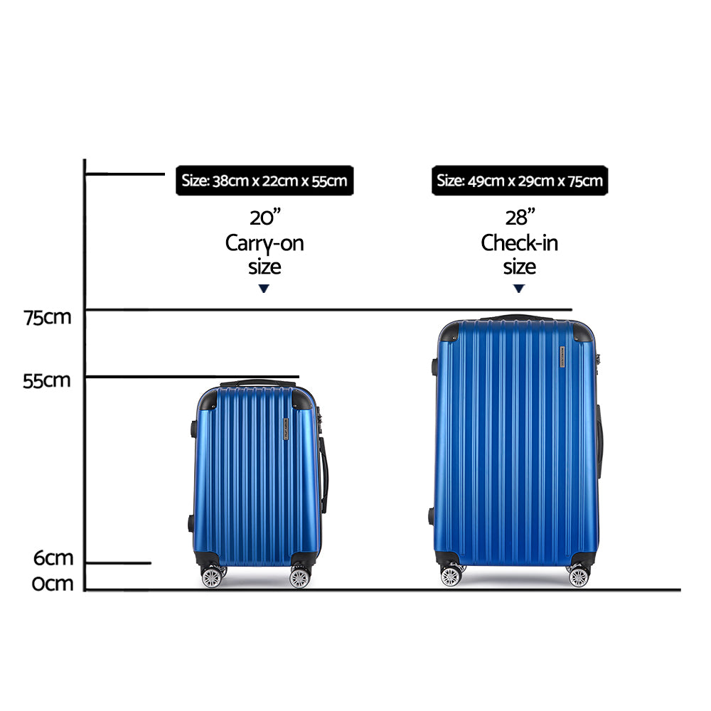 Wanderlite 2pcs Luggage Set Blue