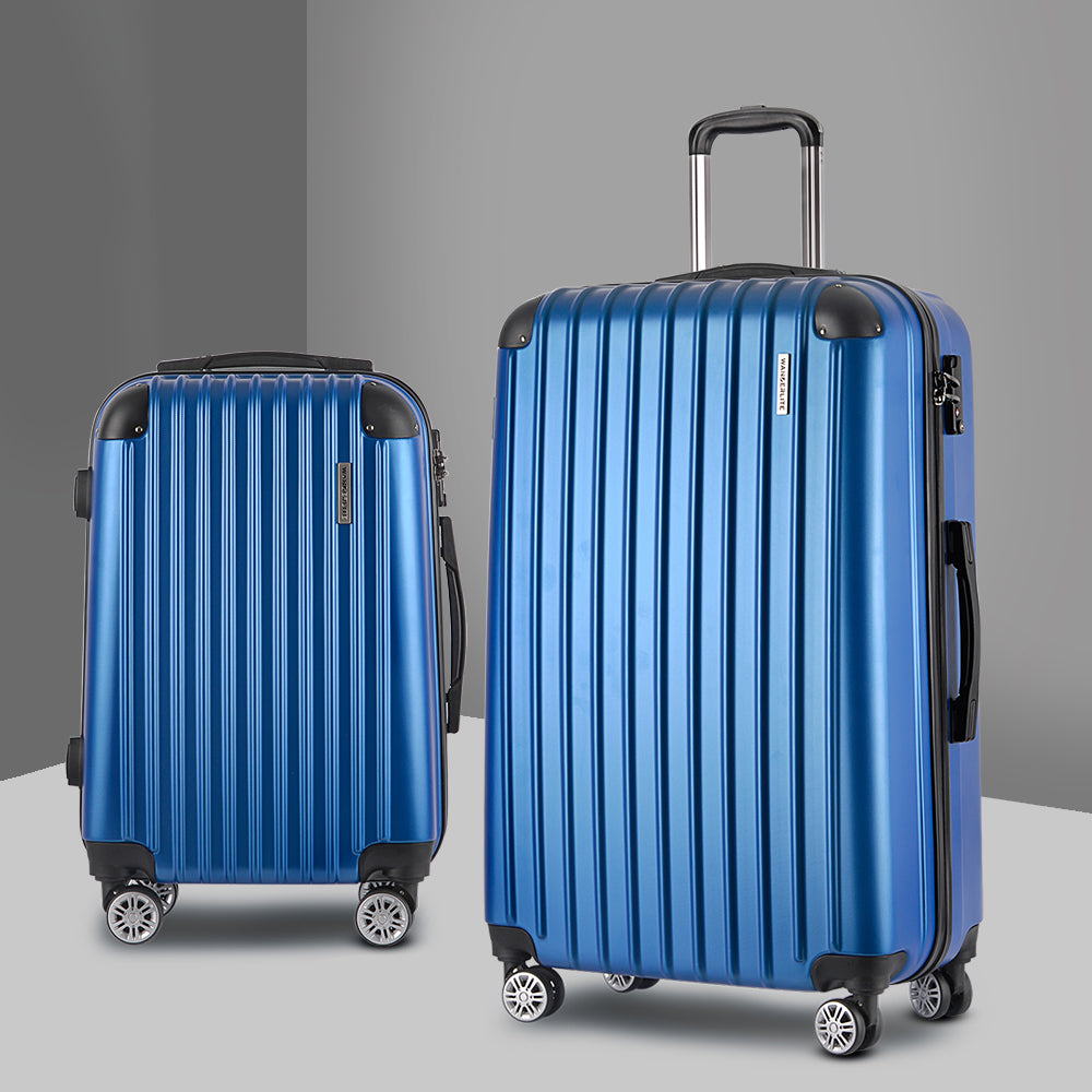 Wanderlite 2pcs Luggage Set Blue