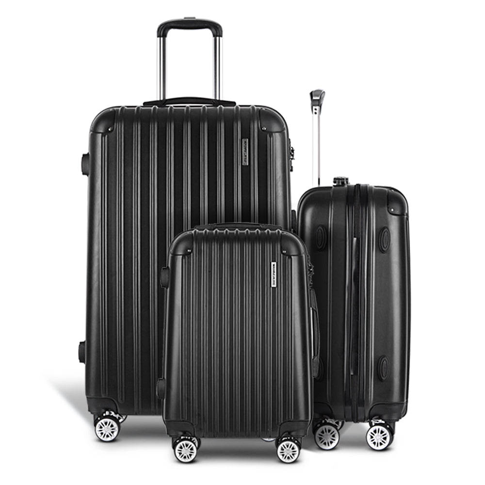 Wanderlite 3pcs Luggage Set Black