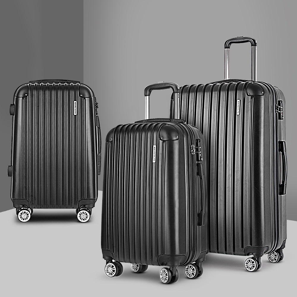 Wanderlite 3pcs Luggage Set Black