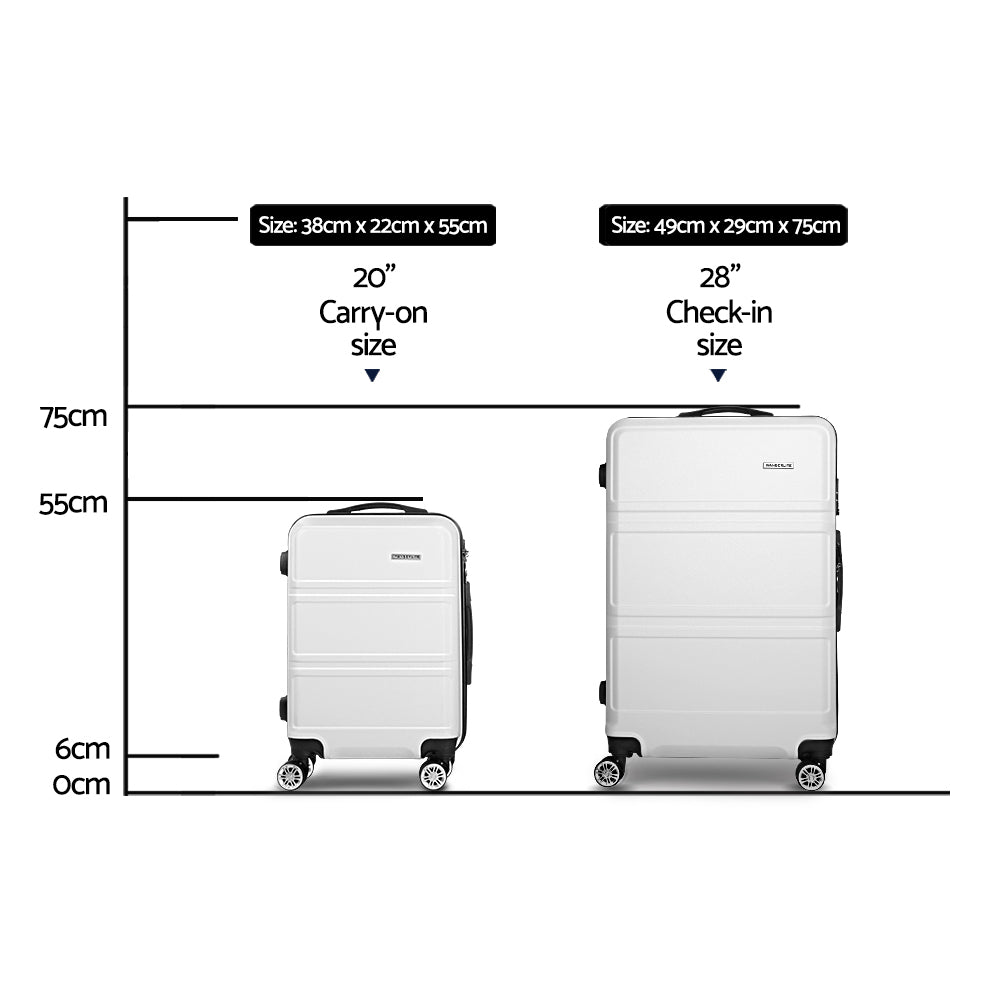 Wanderlite 2pc Luggage Set TSA White