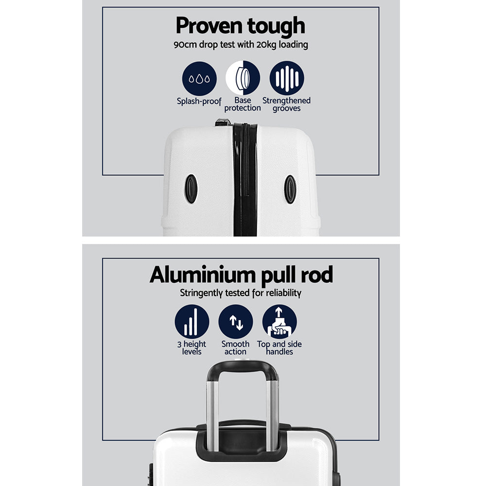 Wanderlite 2pc Luggage Set TSA White