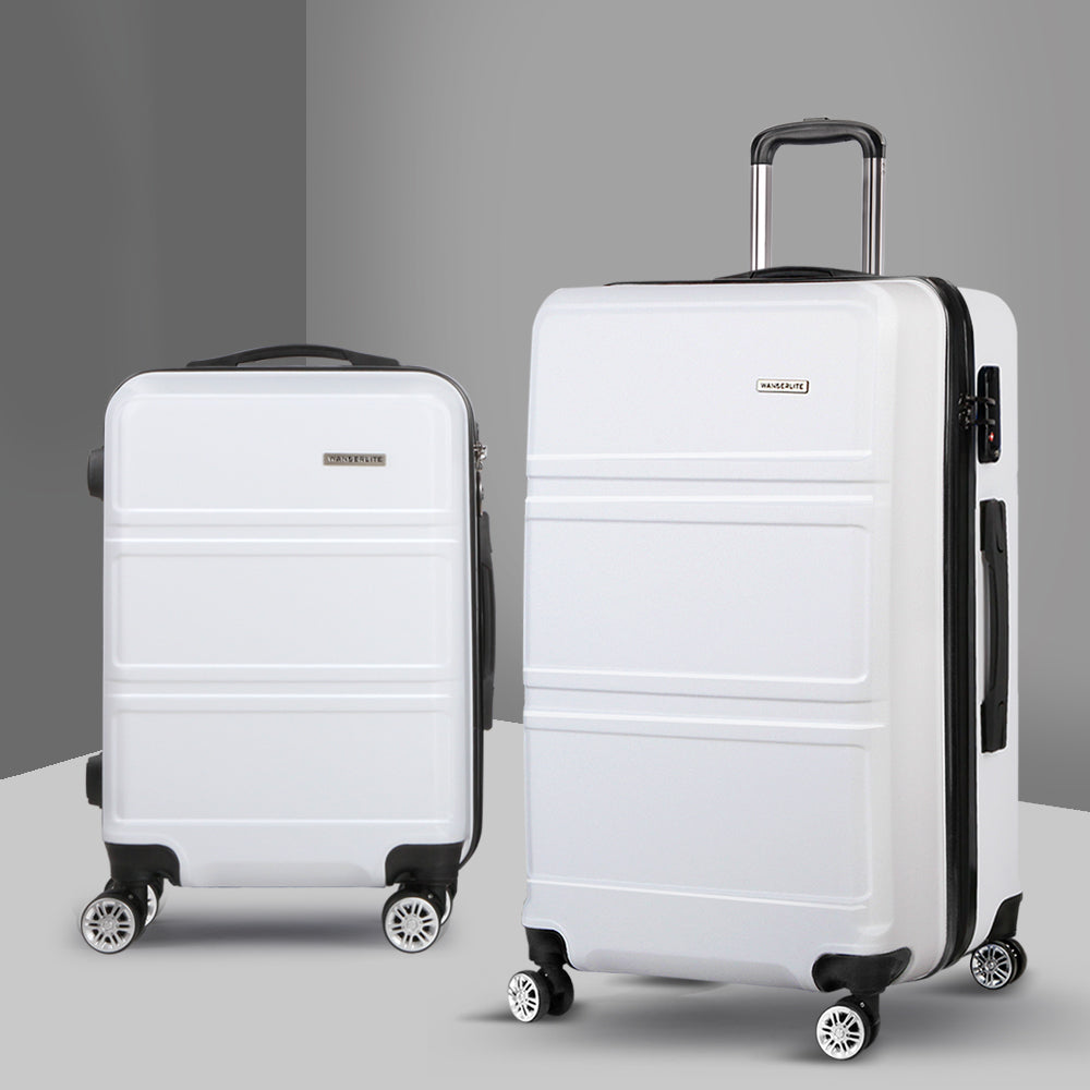 Wanderlite 2pc Luggage Set TSA White