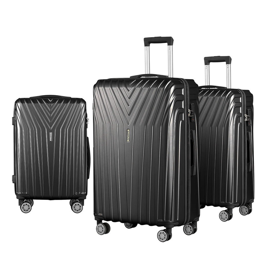 Wanderlite 3pc Luggage Set Black