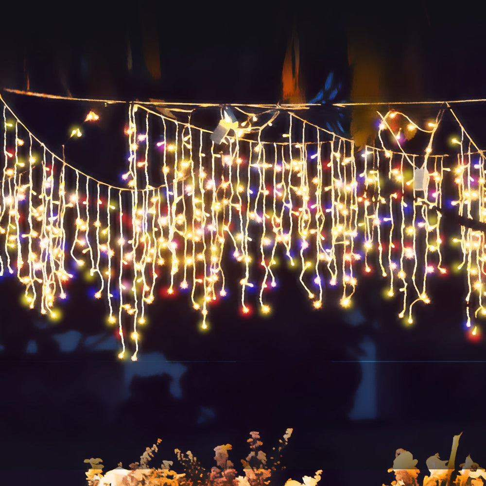 Traderight Group  800 LED Curtain Fairy String Lights Wedding Outdoor Xmas Party Lights Multicolor