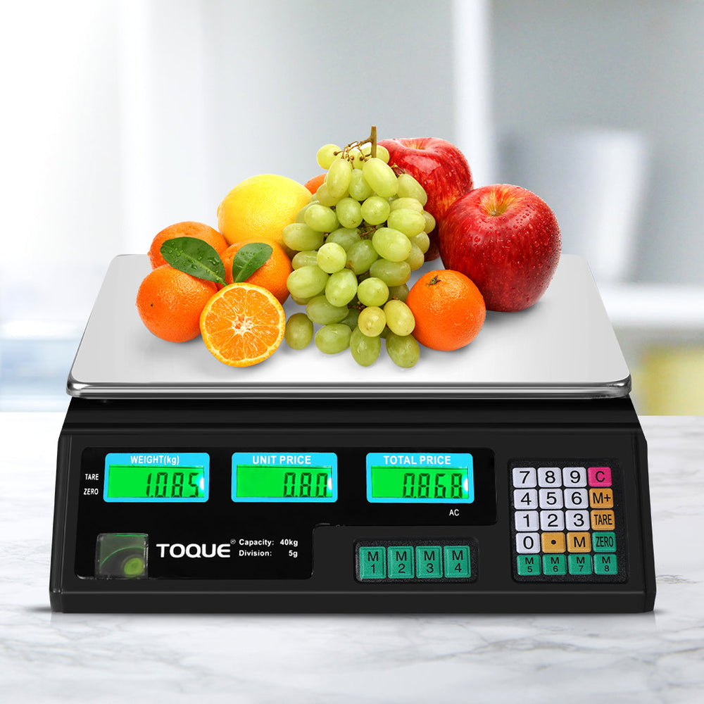 Toque Digital Scales Electronic Kitchen Scale Accurate Fruit Food Weight 40KG