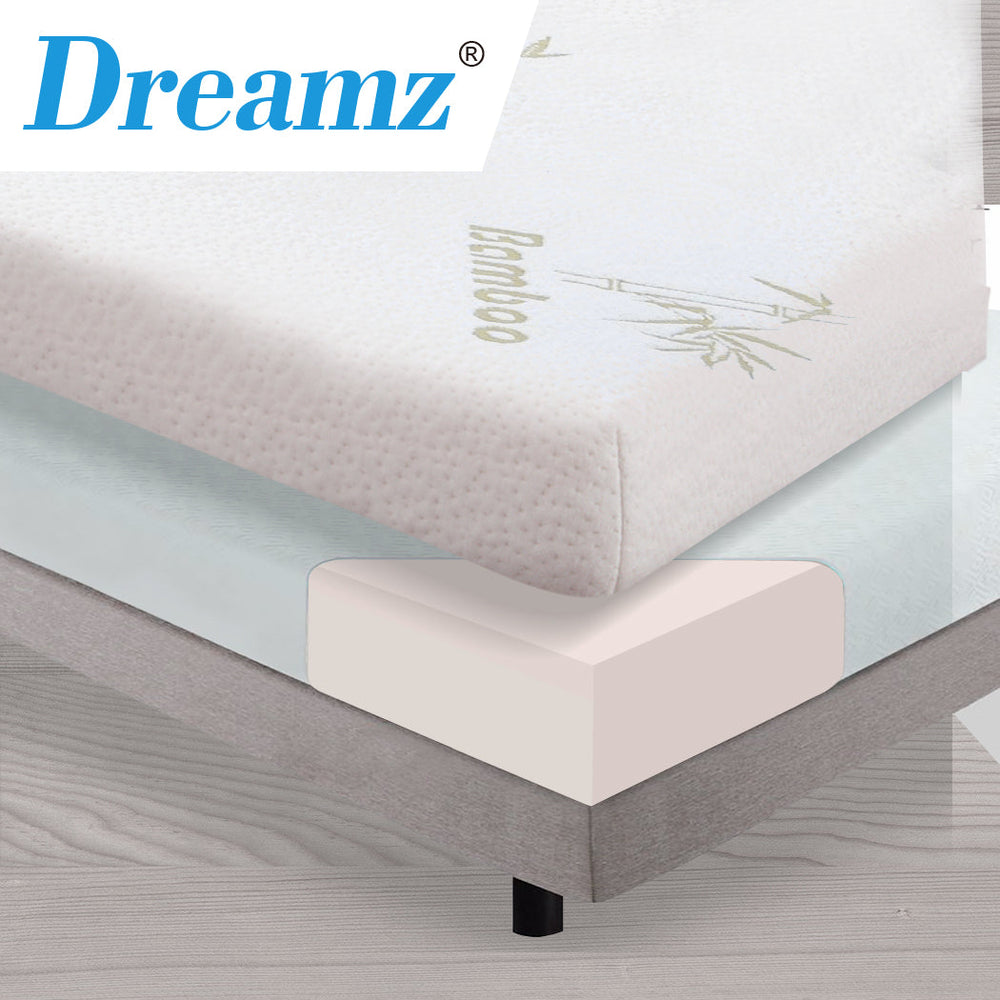 Dreamz Memory Foam Mattress Topper Bamboo Cover Soft 8CM Underlay Mat Single