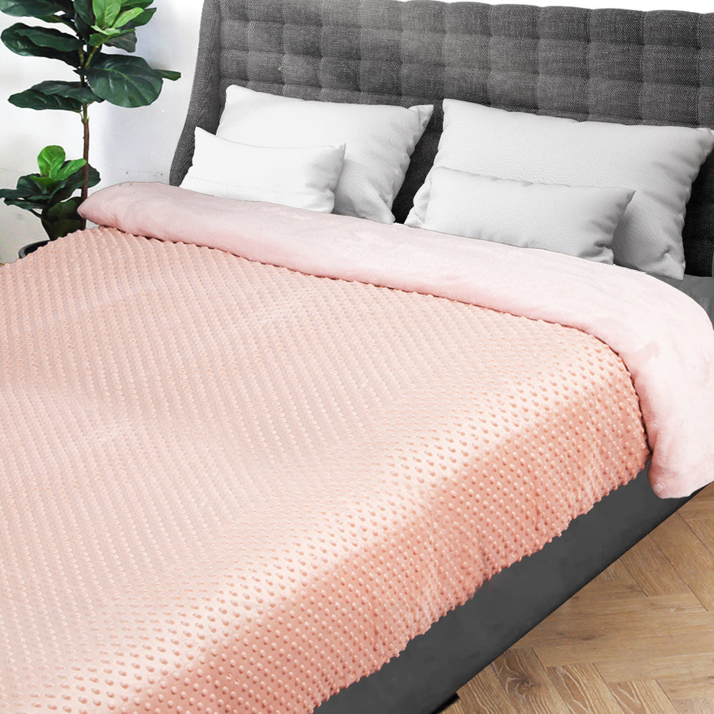 Dreamz Weighted Blanket Cover Quilt Duvet Doona Bed Warm Relax Single Pink