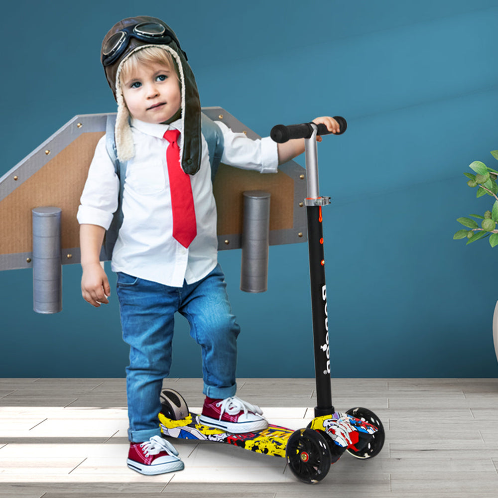 Bopeep Kids Scooter 3 Wheels Slider Toddler Toys Adjustable Height Flashing LED