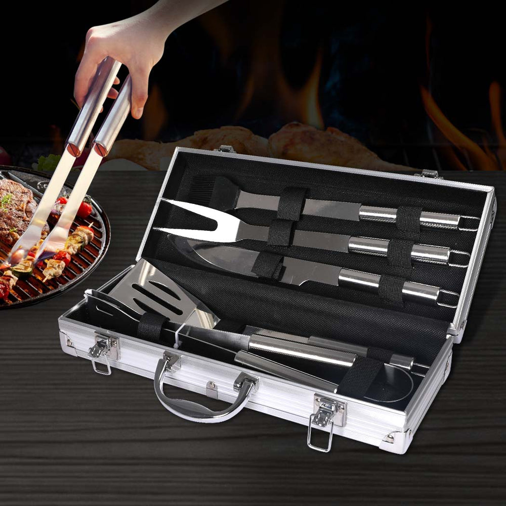 Moyasu 5Pcs BBQ Tool Set Stainless Steel Outdoor Barbecue accessory Grill Cook