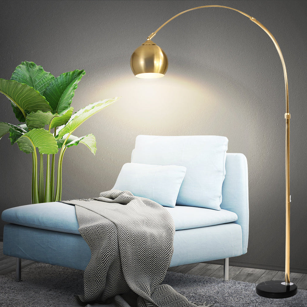 Emitto Modern LED Floor Lamp Stand Reading Light Adjustable Indoor Marble Base