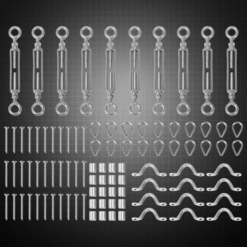 Traderight Balustrade Wire Kit Rope Stainless Steel Eye Fork Turnbuckle 10 Pack