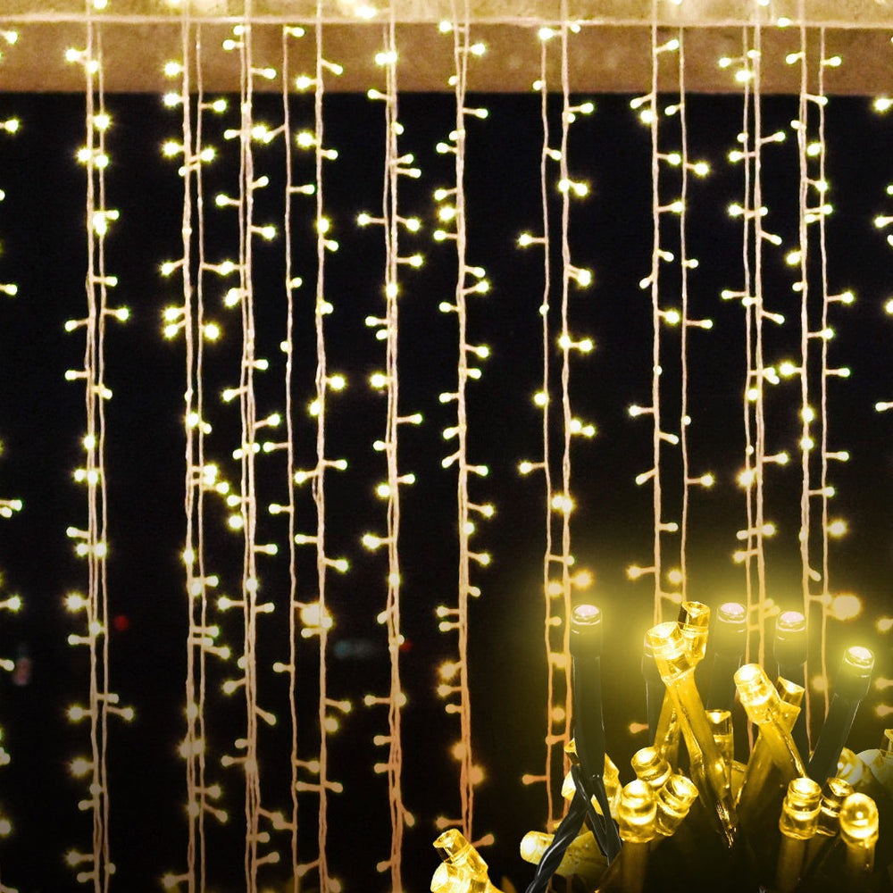 Emitto LED Curtain Fairy Lights 6*3M Wedding Indoor Outdoor Garden Party Decor