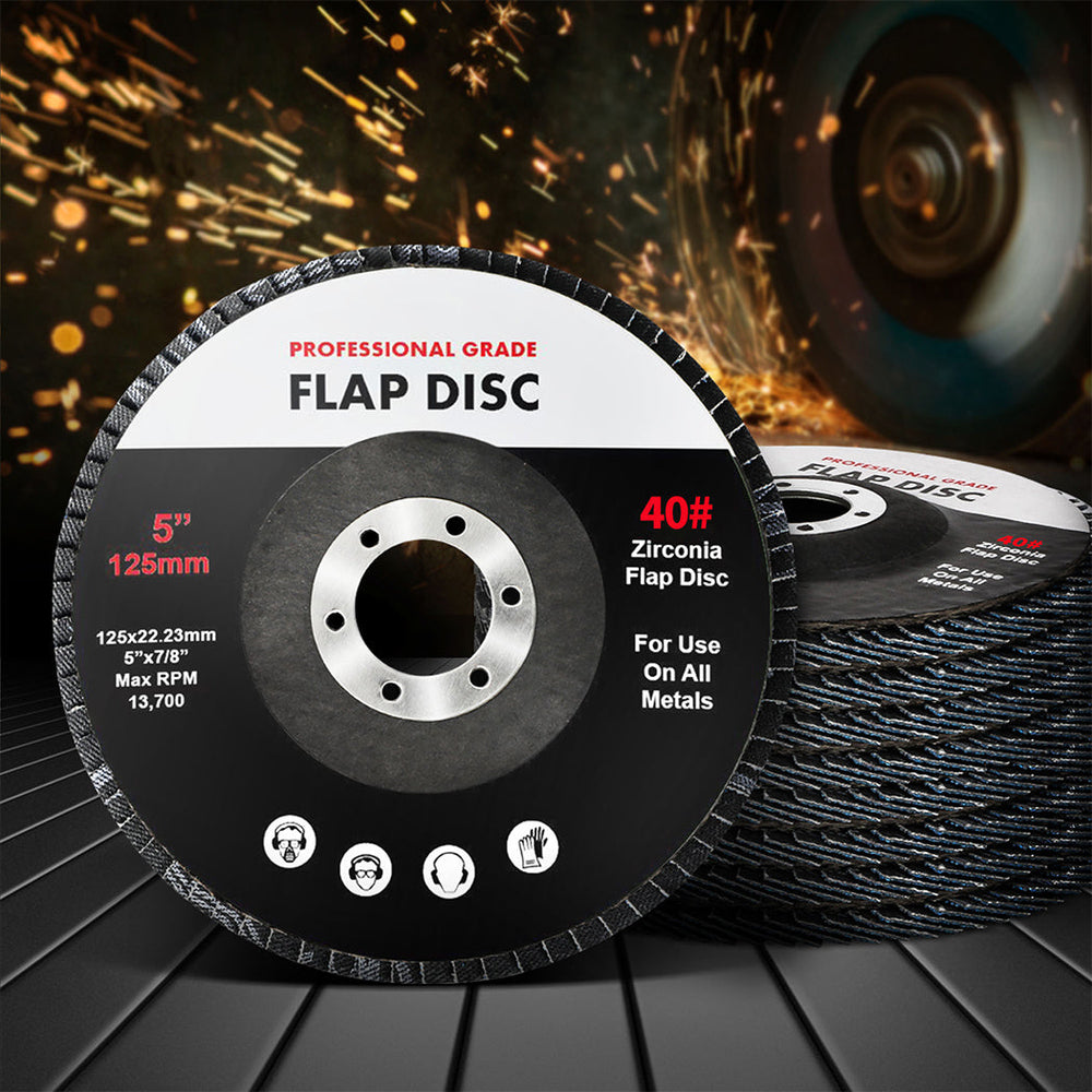 Traderight Flap Discs 125mm 5&quot; Zirconia Sanding Wheel 40# Sander Grinding x50