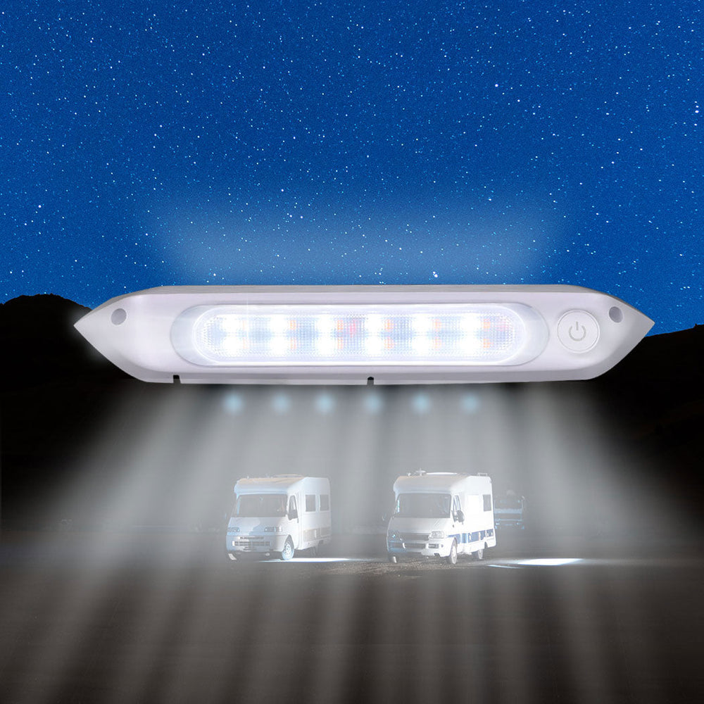 Manan Dual LED Awning Light Amber White 12V Waterproof 287mm Caravan RV Exterior