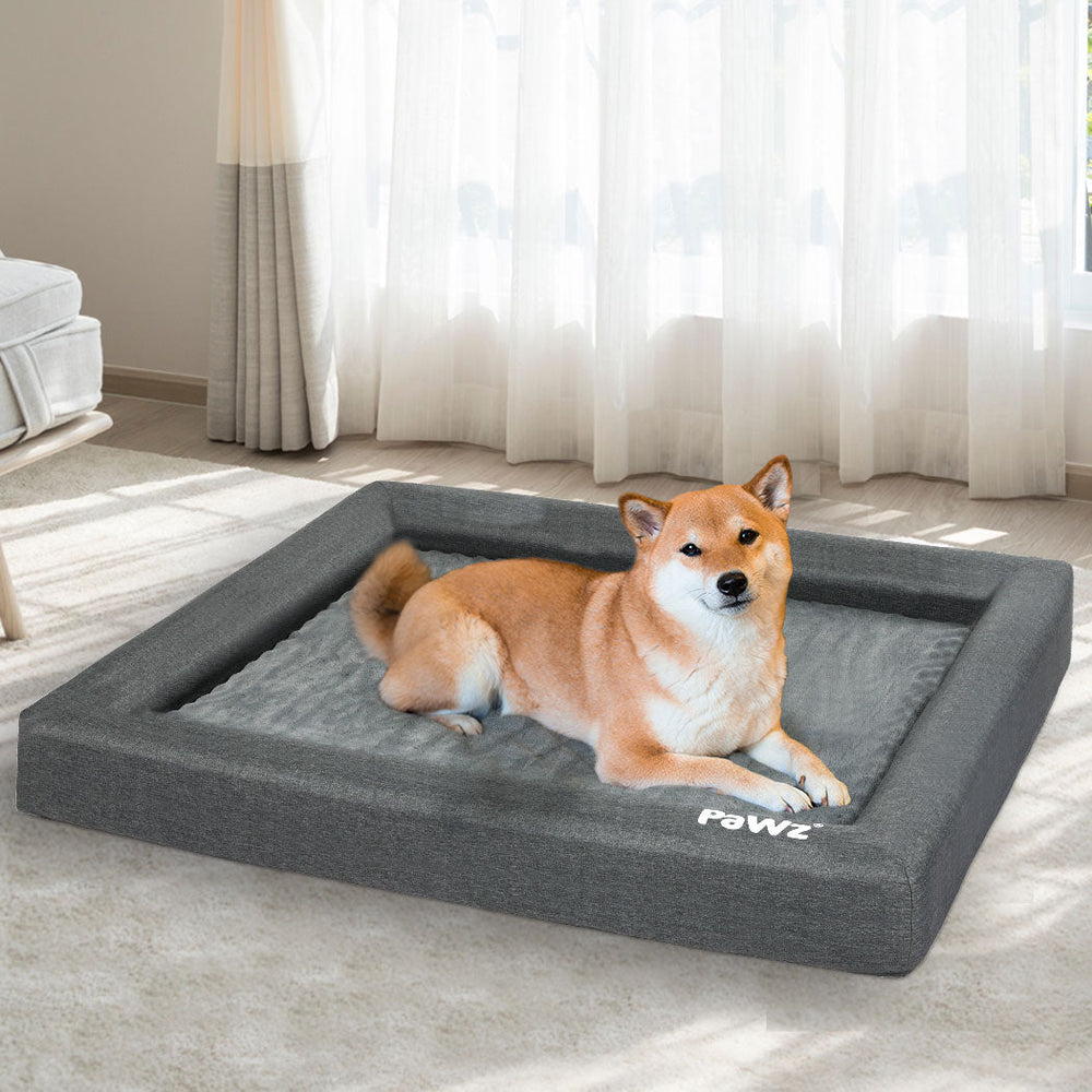 Pawz Memory Foam Pet Bed Calming Dog Cushion Orthopedic Mat Washable Removable L