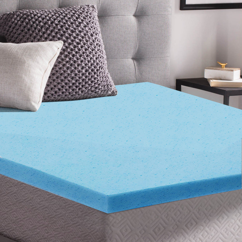 Dreamz 5cm Thickness Cool Gel Memory Foam Mattress Topper Bamboo Fabric Double