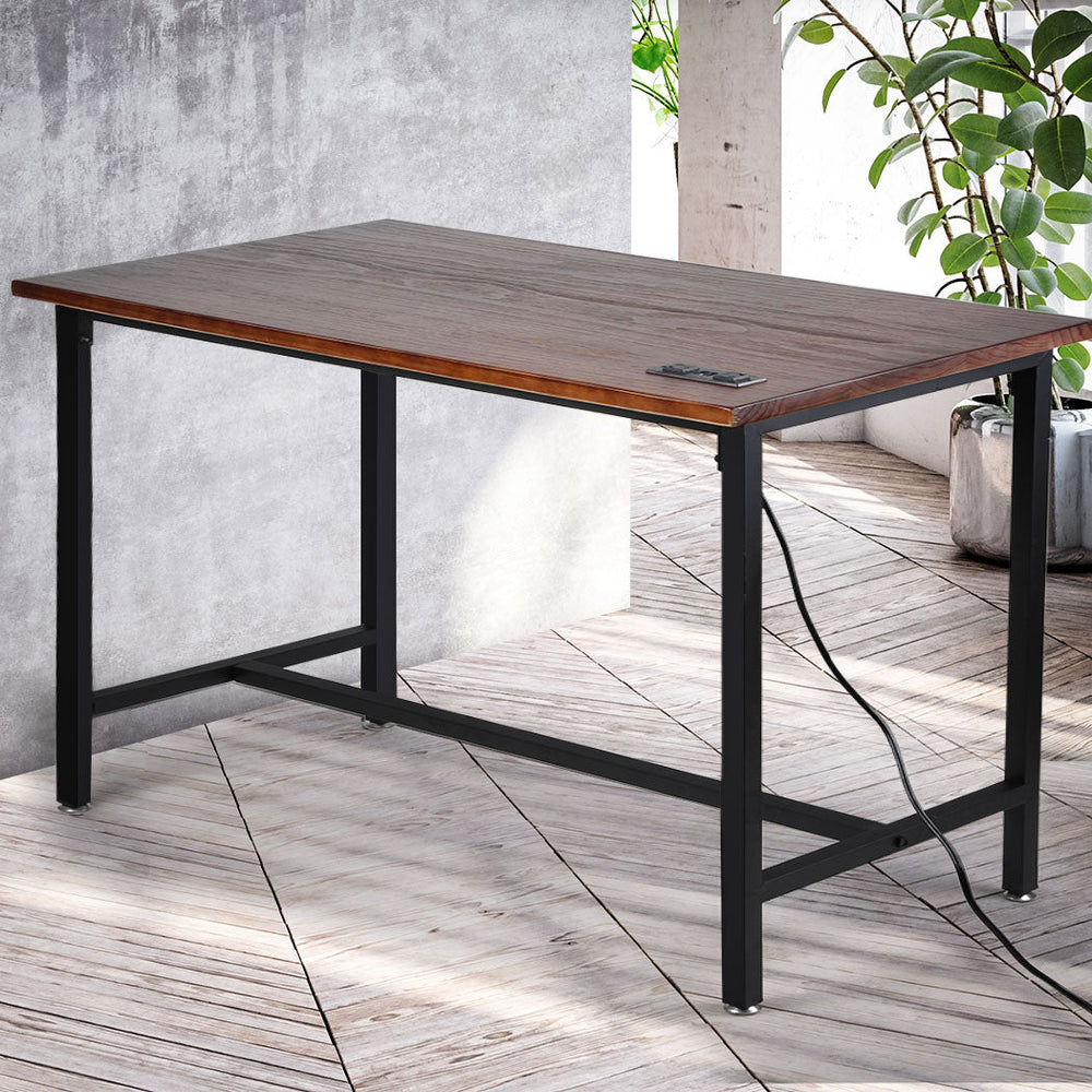 Levede High Bar Table Office Desk USB Charge Vintage Industrial Dining 110X60CM