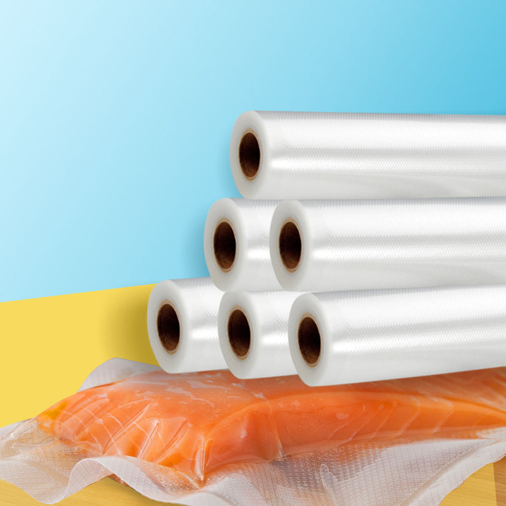 Toque Vacuum Food Sealer Storage Bags Seal Saver Heat Commercial 6 Rolls 28cm