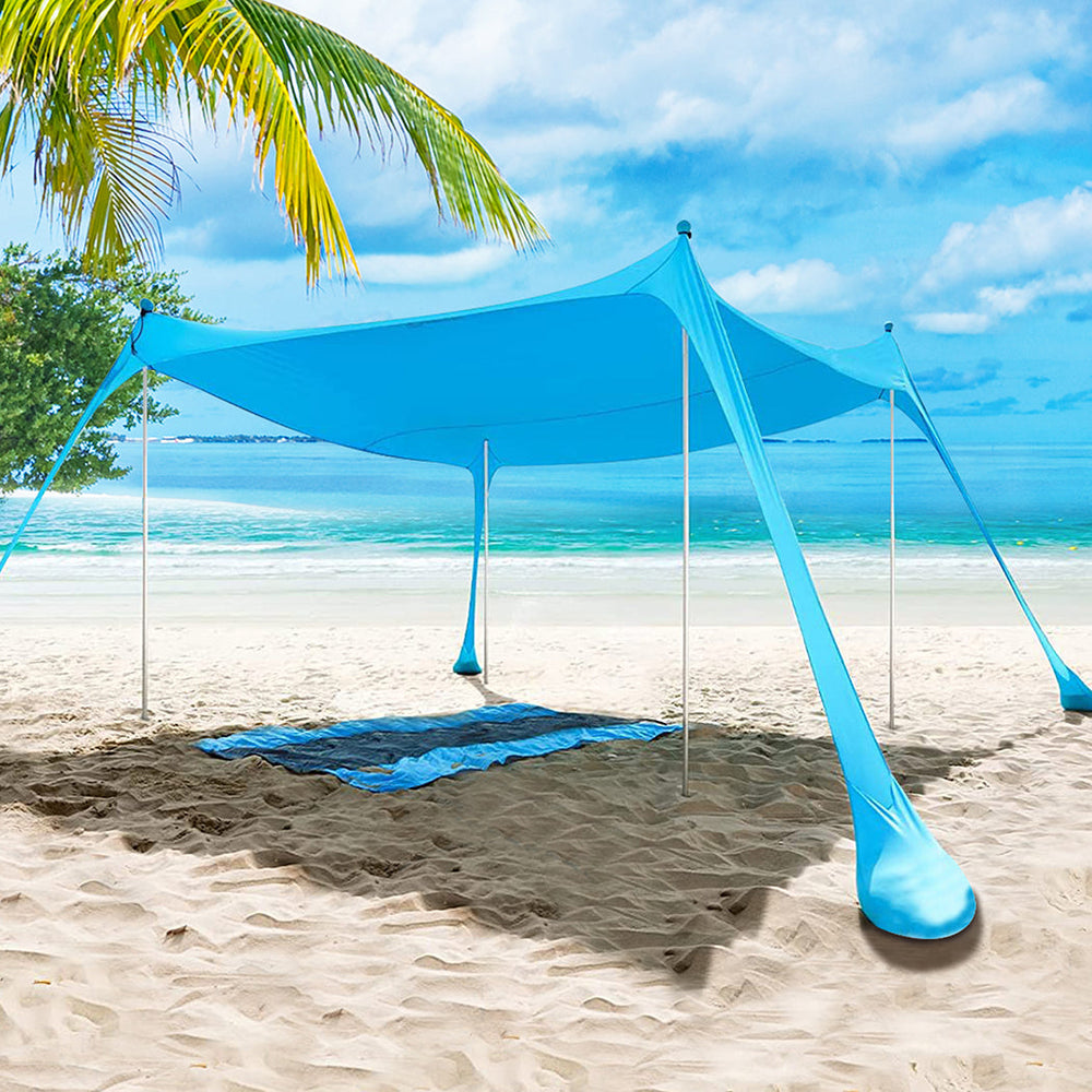 Beach Tent Camping Canopy Family Sun Shade Shelter Windproof 4-6 Person Bag