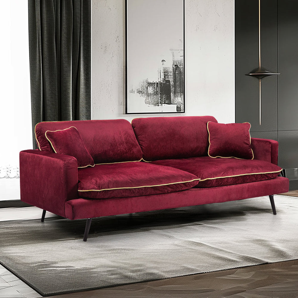 Levede Sofa Chair Italian Velvet Couch Lounge Cushion Armchair Recliner 210cm