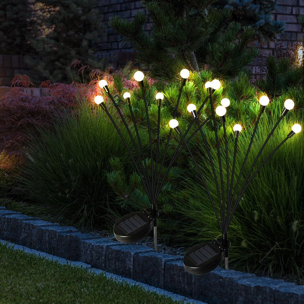 Firfly Solar Lawn Lights 8 LED Outdoor Garden Path Swaying Lamp Warm White 6X