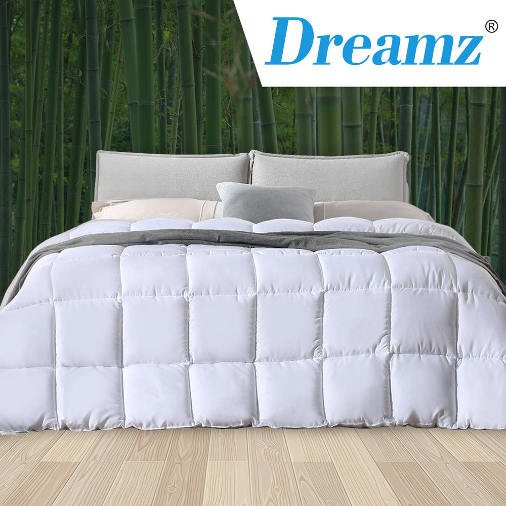 Dreamz 200GSM All Season Bamboo Winter Summer Quilt Duvet Doona Soft Double Size