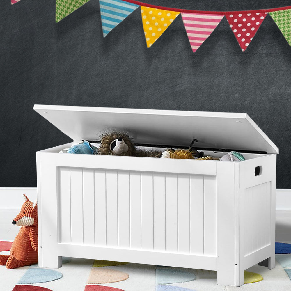 Levede Kids Toy Box Storage Chest Cabinet Container Clothes Organiser White