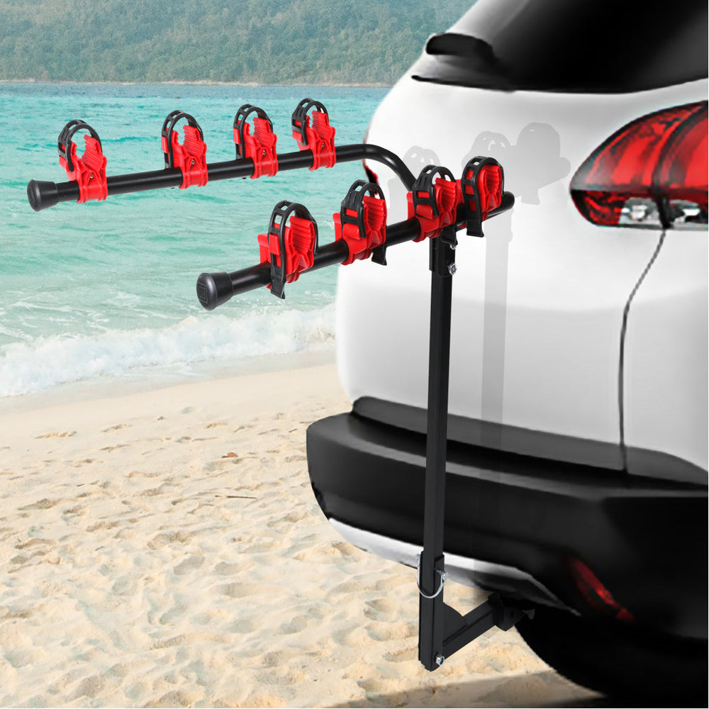 Monvelo 4 Bike Rack Carrier Car Hitch Mount Bicycle Heavy Duty Withstand 60kgs