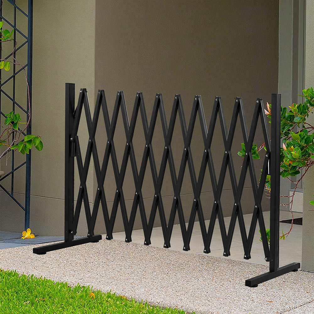 Traderight Group  Garden Security Fence Gate Expandable Barrier Safety Aluminum Pet Indoor Outdoor
