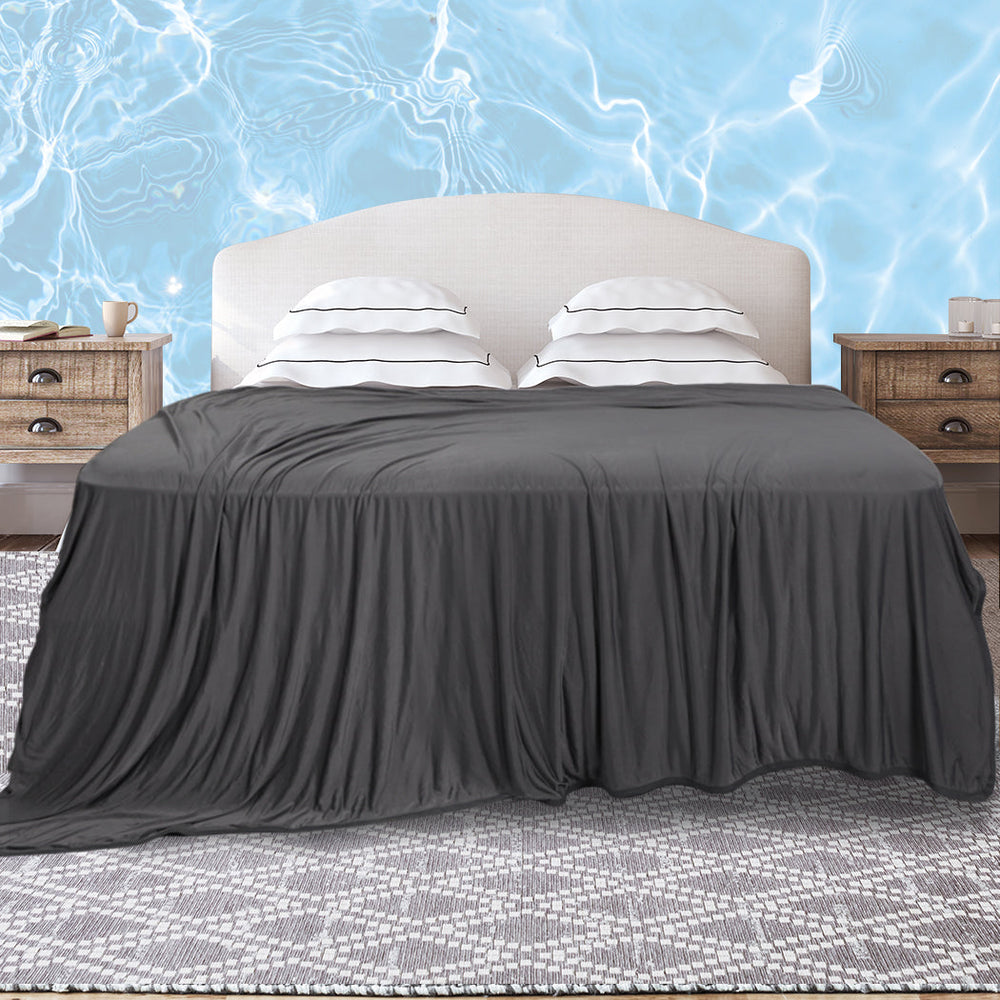 Dreamz Throw Blanket Cool Summer Soft Sofa Bed Sheet Rug Luxury Double Grey
