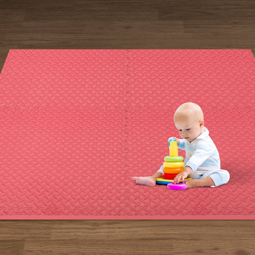 Bopeep EVA Foam Kids Play Mat Floor Kid Crawling Interlocking Home Red 60x60