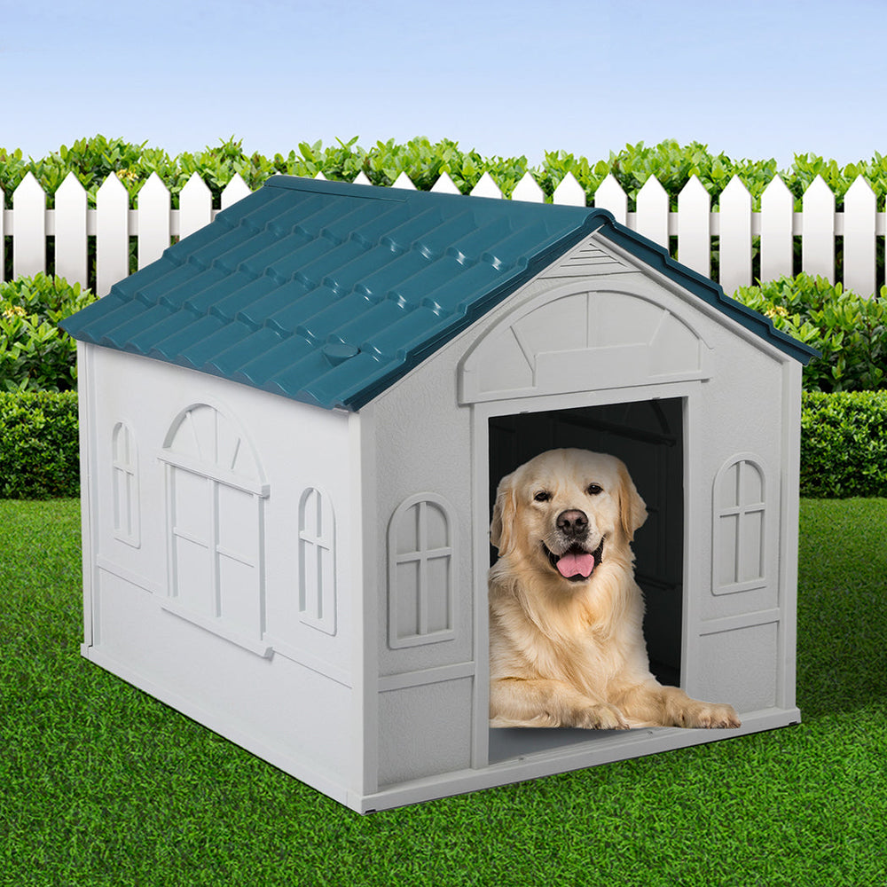 Pawz Dog Kennel Outdoor Indoor Pet Plastic Garden House Weatherproof Outside L