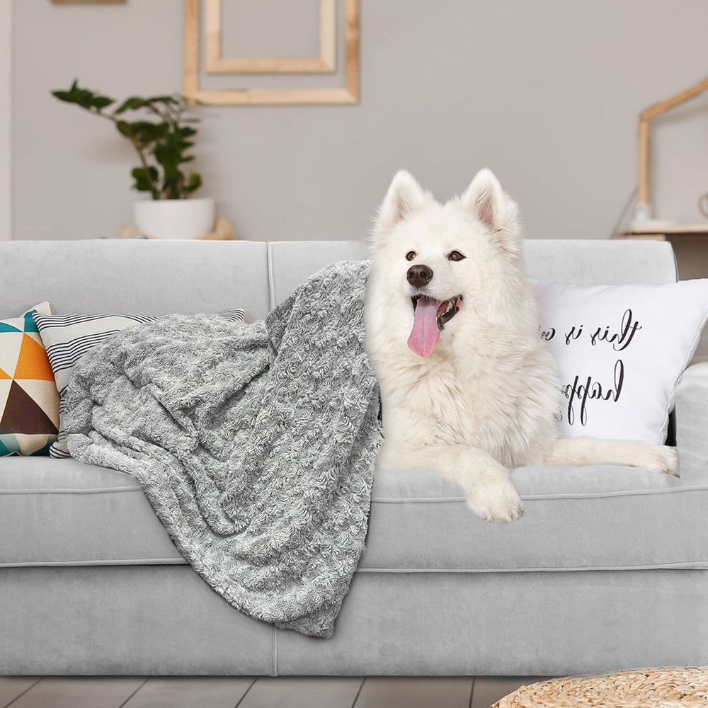 Pawz Dog Blanket Pet Sofa Protector Slipcover Cover Portable Washable Large Grey