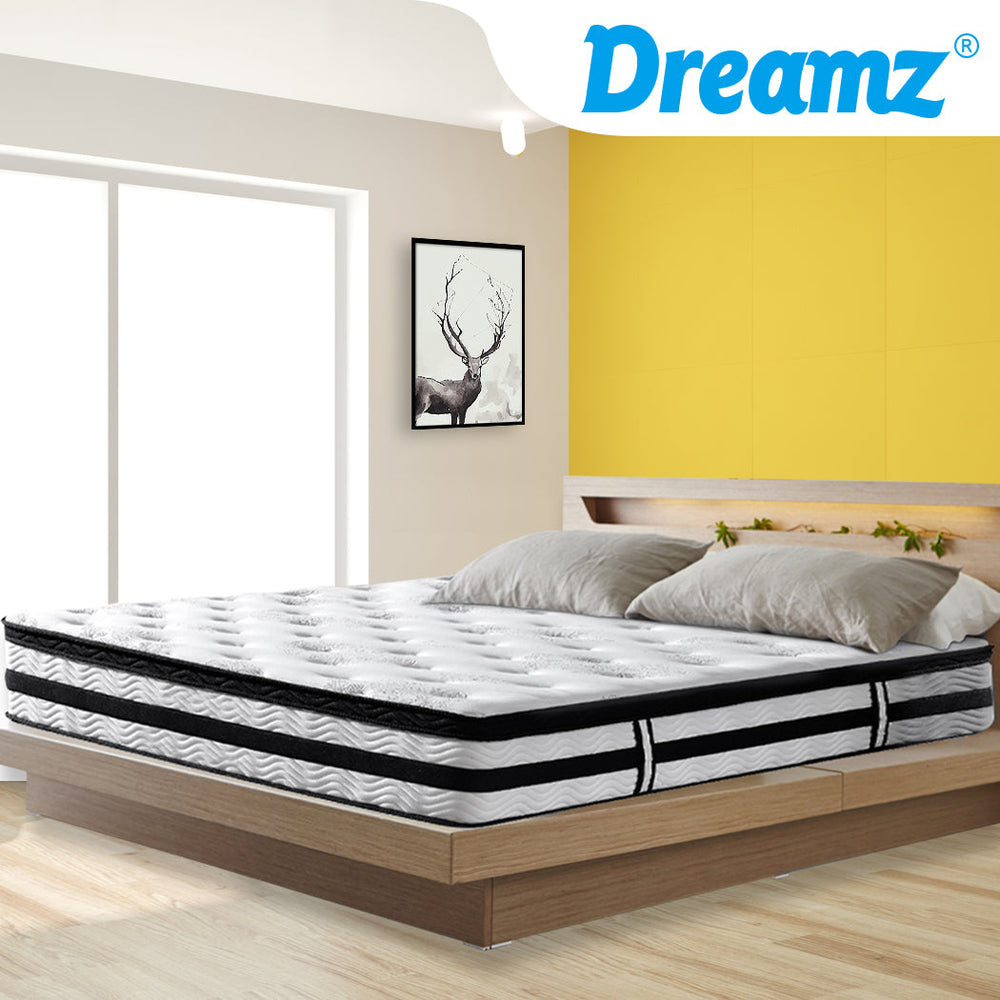 Dreamz Spring Mattress Bed Pocket Egg Crate Foam Medium Firm King Single 35CM