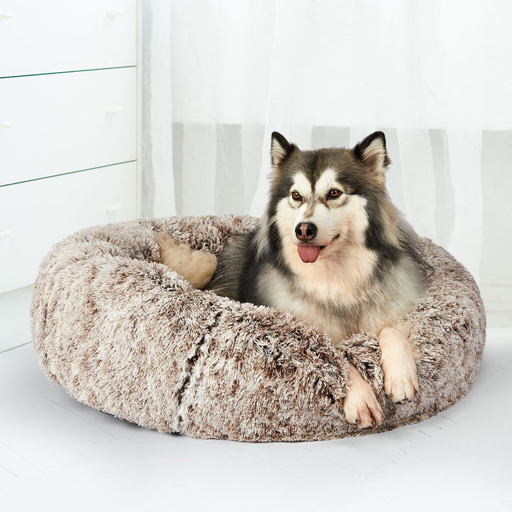 Pawz Replaceable Cover For Dog Calming Bed Kennel Round Nest Cave AU Coffee M