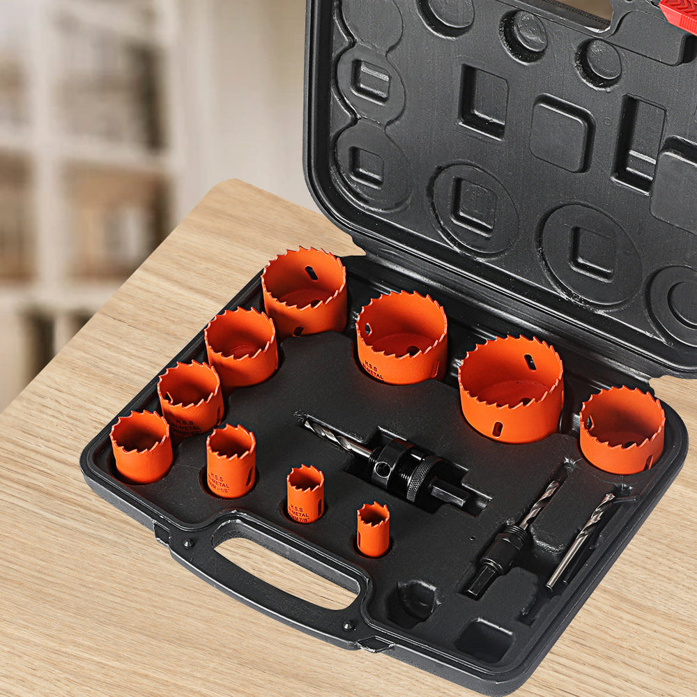 Traderight  Hole Saw Set Metal Wood Cutting High Speed Wood PVC Plastic 16PCS