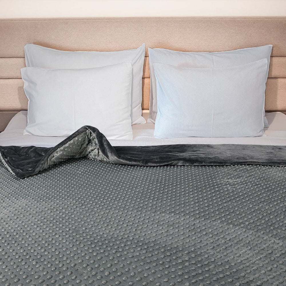 Dreamz Weighted Blanket Cover Quilt Duvet Doona Bed Warm Relax Kids Dark Grey