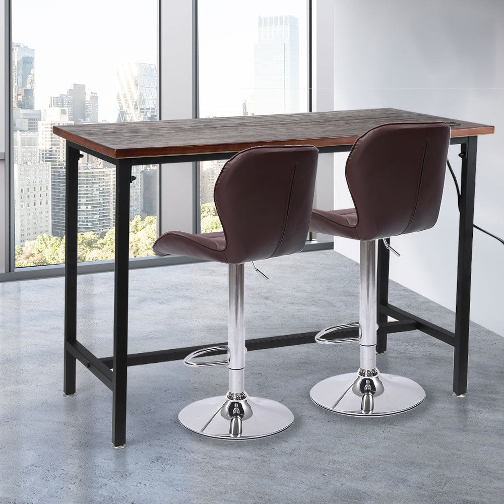 Levede High Bar Table Office Desk USB Charge Vintage Industrial Dining 110X60CM