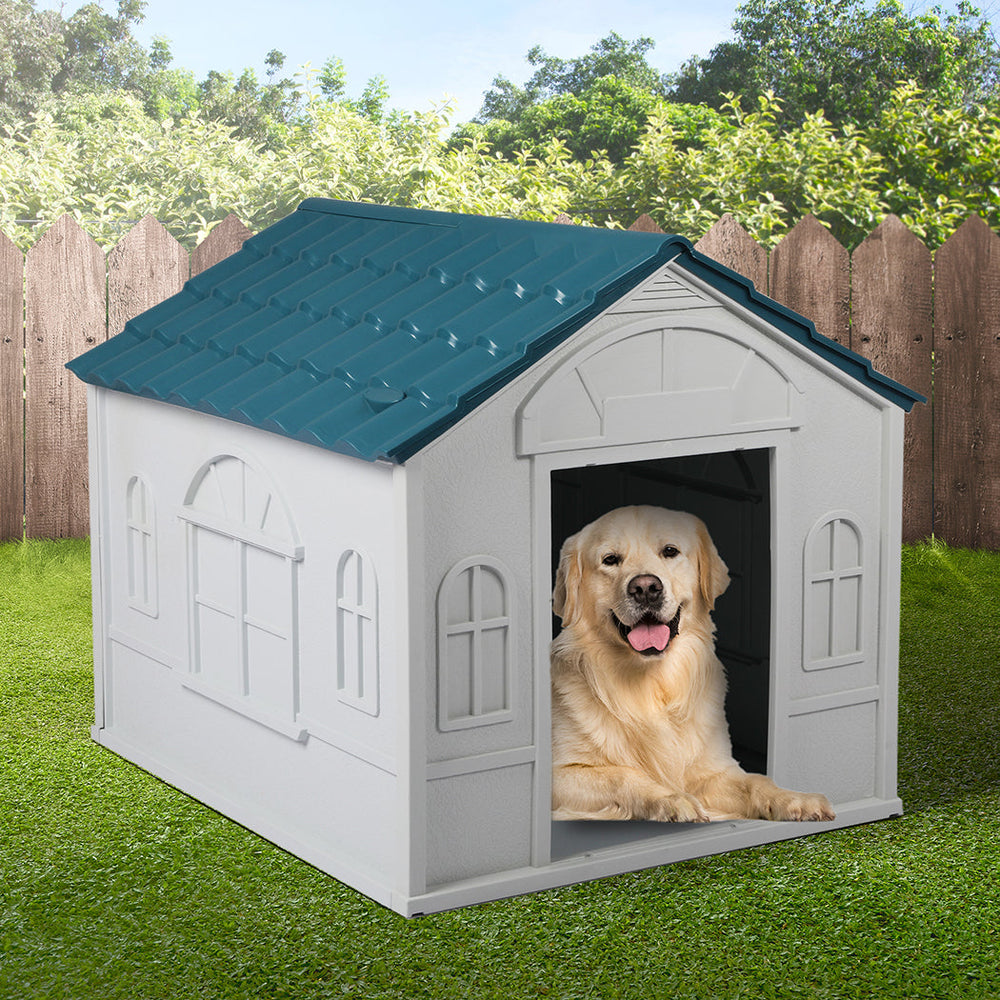 Pawz Dog Kennel Outdoor Indoor Pet Plastic Garden House Weatherproof Outside L
