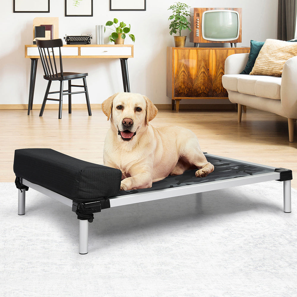 Pawz Pet Trampoline Aluminium Frame Dog Bed Elevated Pillow Oxford Cloth Large