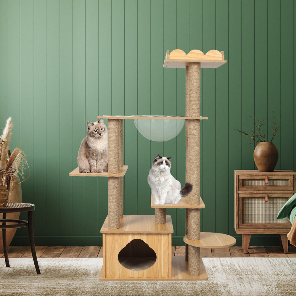 Pawz Cat Tree Scratching Post Scratcher Cats Tower Wood Condo Toys House 130cm
