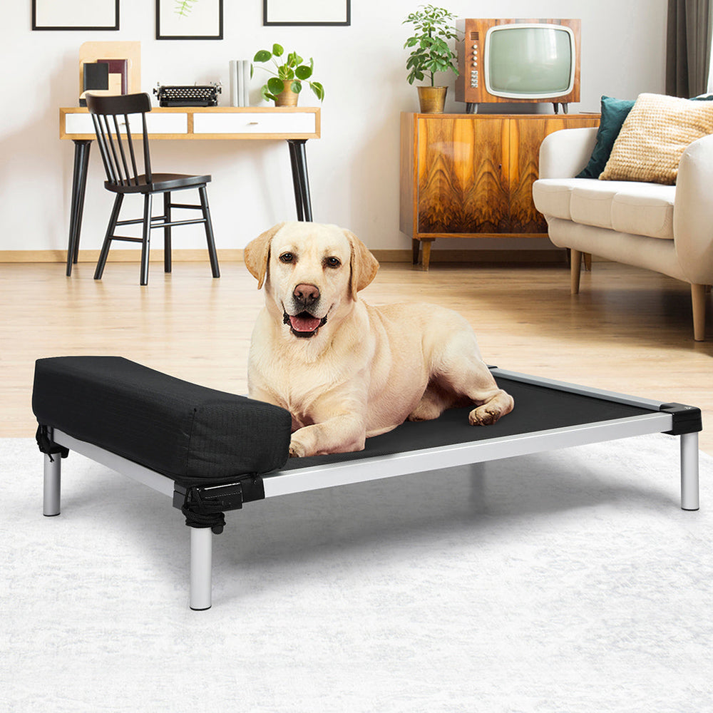 Pawz Pet Trampoline Aluminium Frame Dog Bed Elevated Raised Heavy Pillow Large