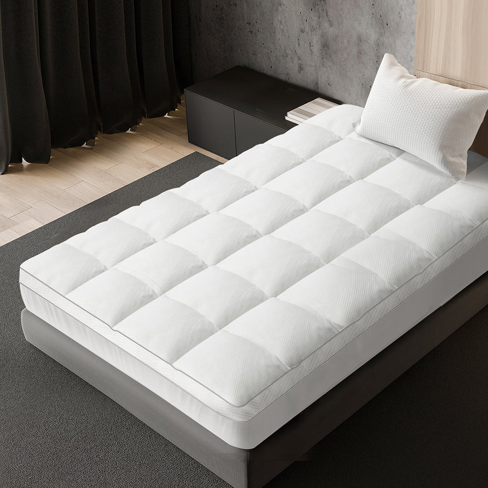 Dreamz Cloud Soft Pillowtop Mattress Topper King Single Protector 40cm Skirt