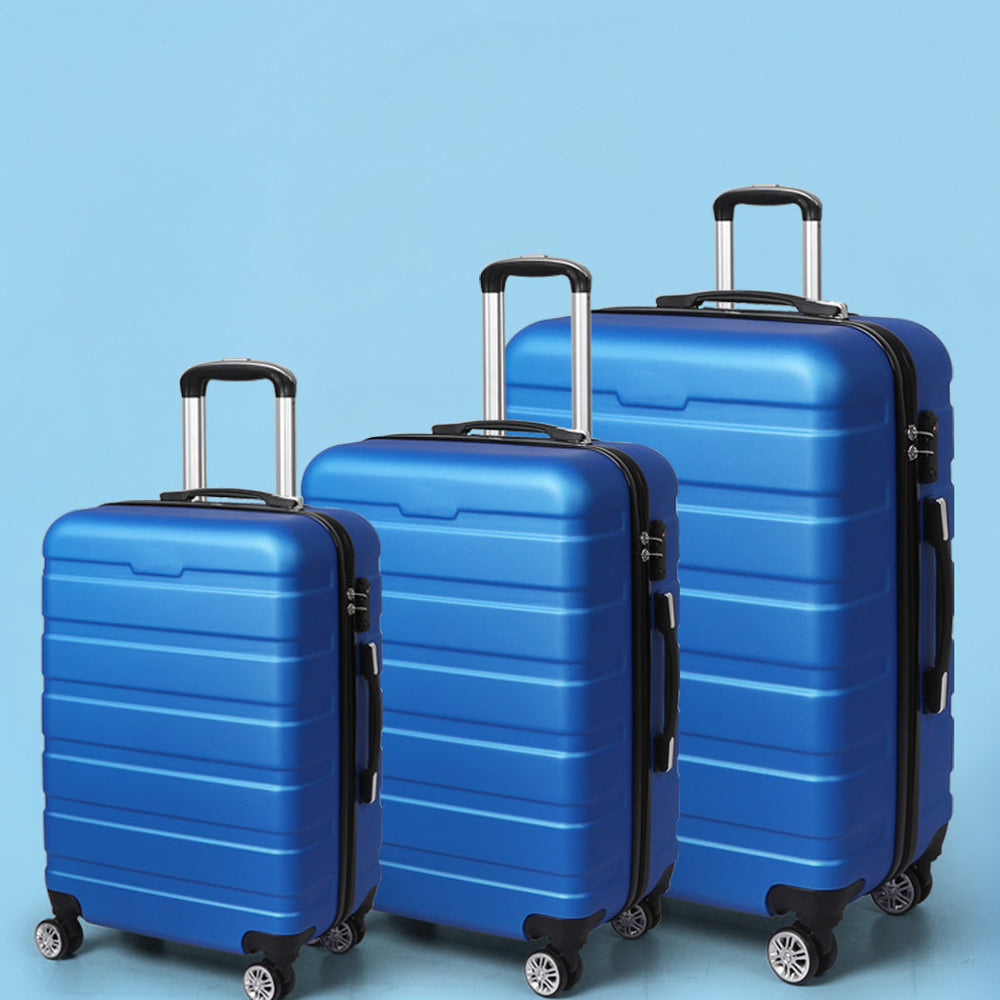 Slimbridge 3PC Luggage sets Suitcase 20&quot; 24&quot; 28&quot; Set Travel TSA Hard Case Blue