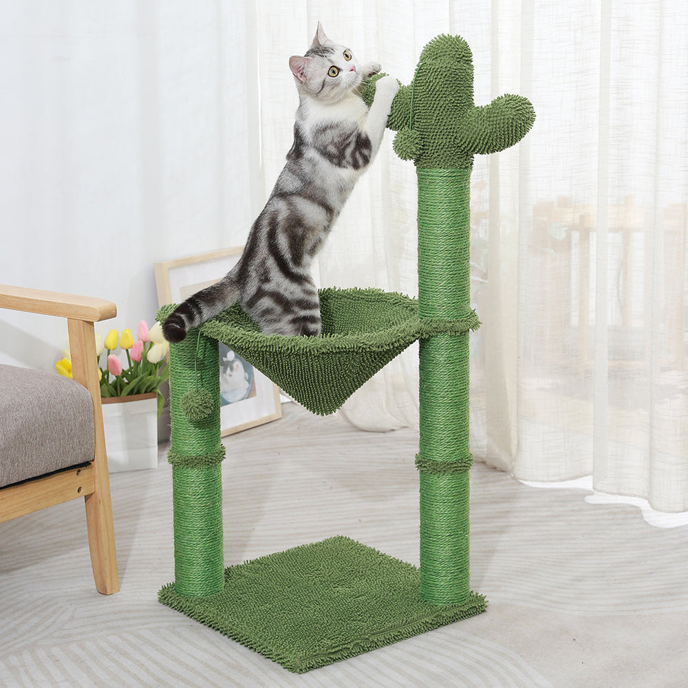 Pawz Cactus Cat Trees Scratching Post Tower Condo Hammock House Scratcher 95cm