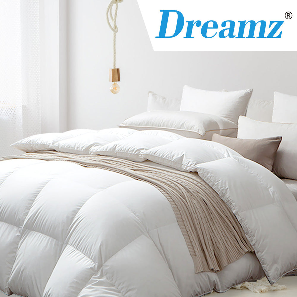Dreamz 700GSM All Season Goose Down Feather Filling Duvet in Single Size